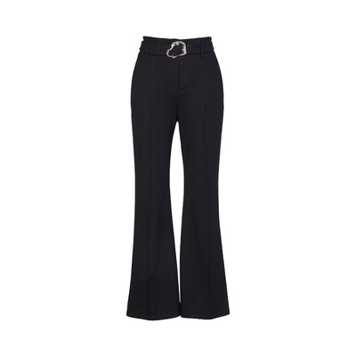 婉甸秋季都市摩登黑色金属腰带装饰喇叭1233P14DM3