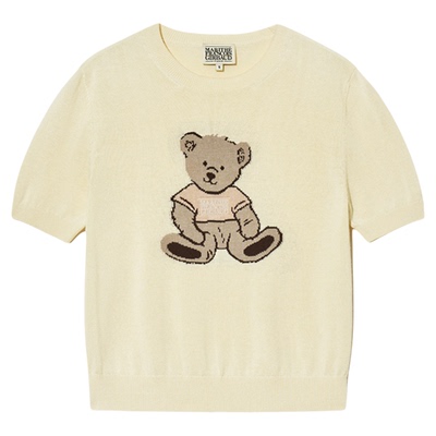 MARITHE女士涂鸦熊短袖毛衣