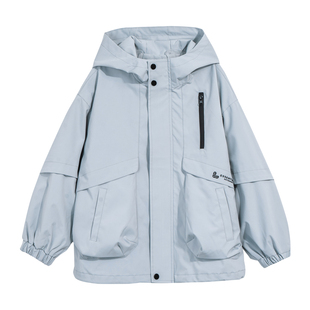 儿童装男童外套春秋款2026新款春季冲锋衣酷帅中大童男孩春装衣服