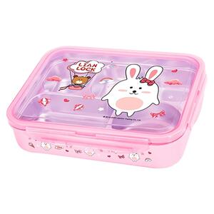 联扣316L不锈钢分格饭盒