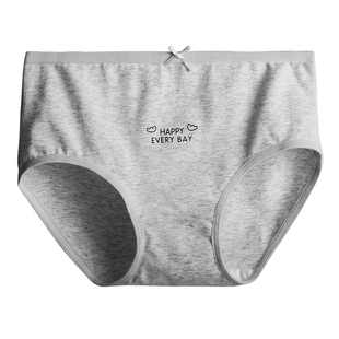 5条浪莎内裤纯棉女士中腰少女可爱秋冬薄款裤头透气女生日系短裤