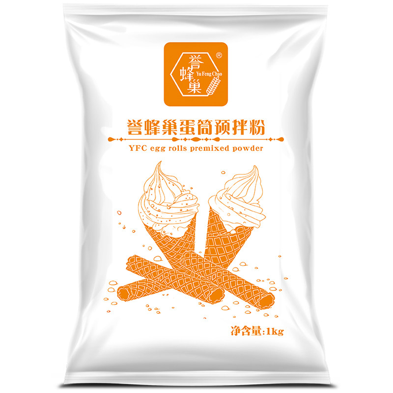 誉蜂巢蛋卷粉脆皮甜筒专用粉1kg商用雪糕冰淇淋蛋托预拌粉原材料
