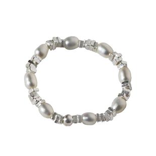 爆亮天然珍珠925碎银戒指 原创轻奢小众ins冷淡风弹力尾戒饰品女