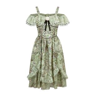 华服系列-窈窕淑女LULUALWAYS法式复古公主露肩连衣裙