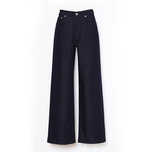 DD 25春季时装不掉色 垂顺中高腰直筒窄版阔腿拖地牛仔裤女显瘦