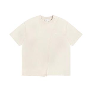 ATRY不规侧结构短袖T恤 夏季国潮牌设计感宽松百搭圆领刺绣上衣男