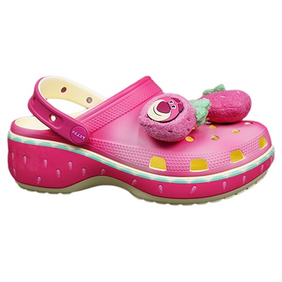 Crocs卡骆驰经典草莓熊云朵Clog洞洞鞋女鞋厚底休闲沙滩鞋 212240