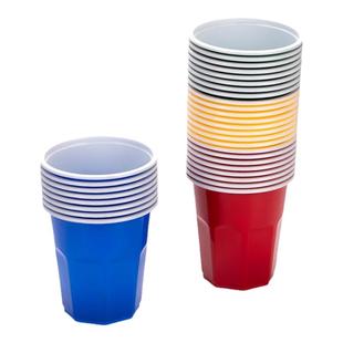 喇叭花200ml一次性杯子四色塑料水杯航旅杯家用胶杯PP招待杯100只