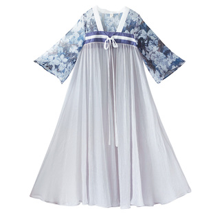 现货【染烟罗】唐制汉服改良齐胸襦裙女夏季日常可穿汉元素连衣裙