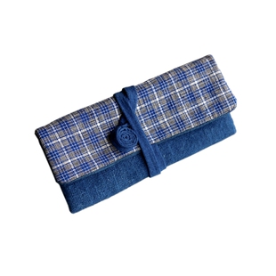 布茗堂 土布眼镜包绑绳款 手织老土布拼接蓝染布