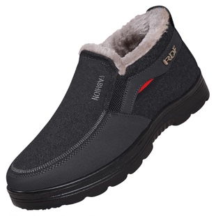 老北京布鞋男冬季加绒加厚保暖中老年爸爸鞋软底防滑舒适老人棉鞋