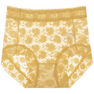 洁韵朵蕾丝内裤高腰女士收腹无痕大码性感胖mm收小肚子新款短裤夏