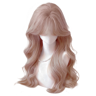 【扎好发出】doll感粉色精修假发全头套女大波浪少萝可扎单双马尾