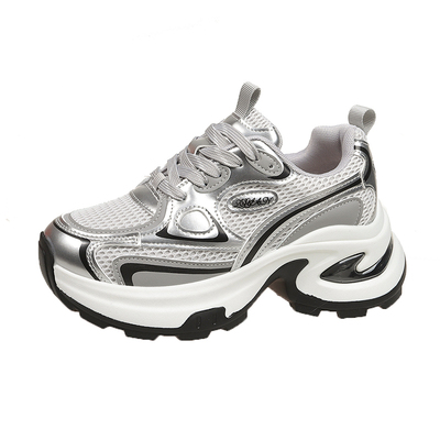 时尚超火软底增高厚底网面老爹鞋