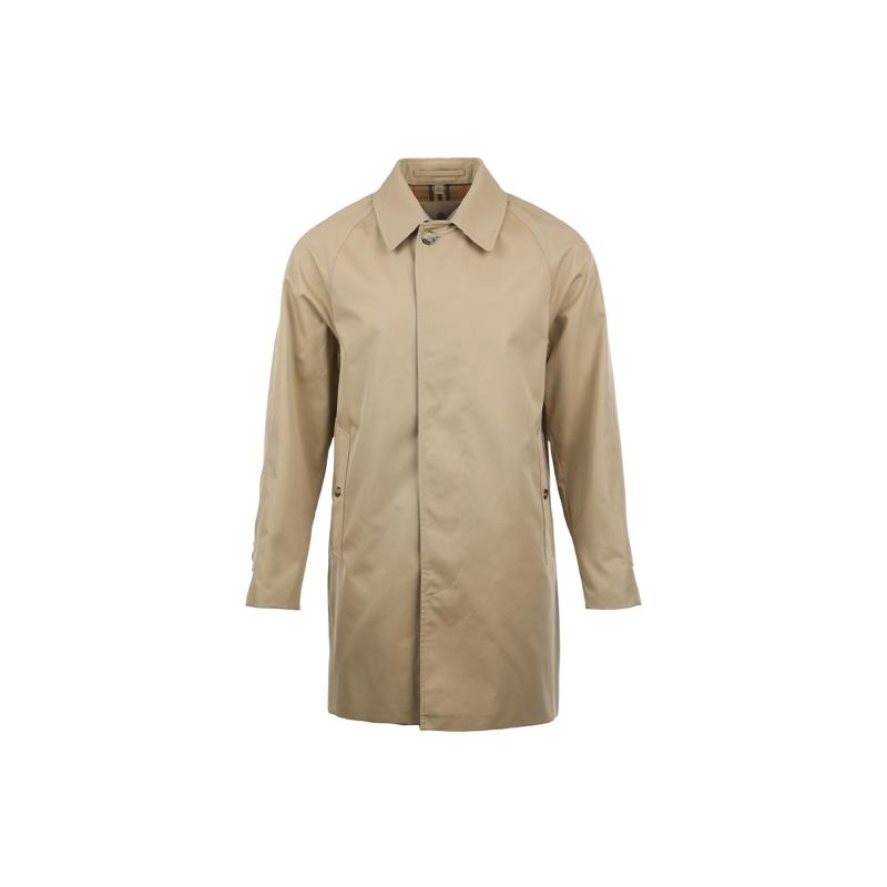 【自营】BURBERRY/博柏利男士卡姆登纯色经典翻领系扣中长款风衣