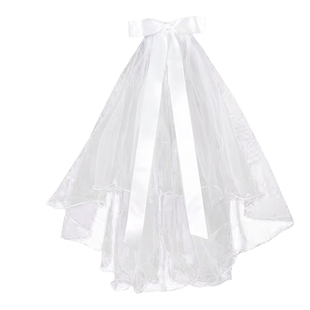 白色头纱头饰领证求婚拍照道具新娘结婚订婚登记主婚纱女蓬蓬小短