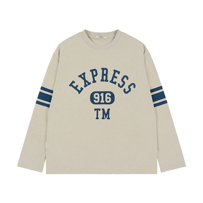 916 express 复古时尚休闲字母印花长袖T恤