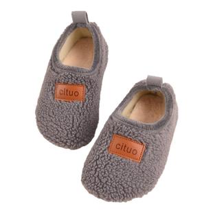 冬款地板袜鞋儿童加绒加厚防滑软底男女宝宝学步袜子鞋室内早教鞋