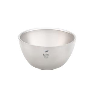 keith铠斯钛碗钛饭碗饭盒纯钛户外碗套装便携户外精致露营餐具
