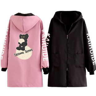 新款长袖围裙家用厨房防水防油加绒加厚时尚罩衣女工作服外套