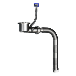 不锈钢水槽90度弯横排下水器洗菜盆超矮防臭防虫排水漏斗节省空间