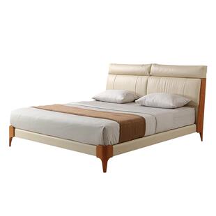 【新品】雅兰主卧高端大气真皮实木床软包双人1.8米大床 知梦