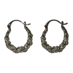 MAPG高级感锆石镶嵌缠绕耳环气质精致法式百搭白金色圆圈环耳扣饰