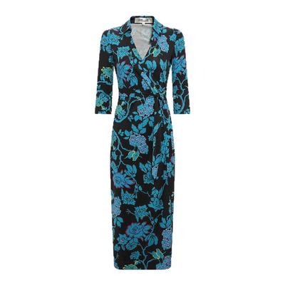 DVF中长款桑蚕丝裹身连衣裙