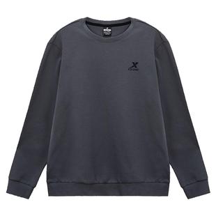 特步2026春季加绒卫衣男圆领套头长袖休闲外套官方正品运动上衣男