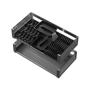 悍高厨房橱柜拉篮希勒3.0Pro双层抽屉式碗篮304不锈钢调味拉篮