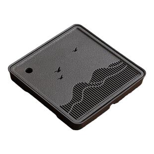 茶具家用小茶台茶托盘客厅高档现代简约茶台仿乌金石沥水小型茶盘