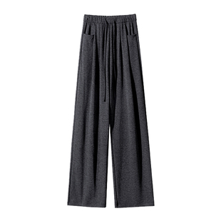 糯米裤子女秋冬季2026新款宽松垂感直筒bf慵懒加绒休闲阔腿运动裤