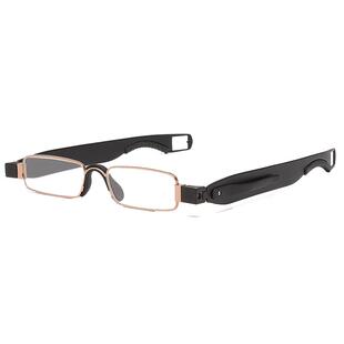 高清旋转水晶镜片老花镜男女防蓝光折叠便携玻璃中老年人老光眼镜