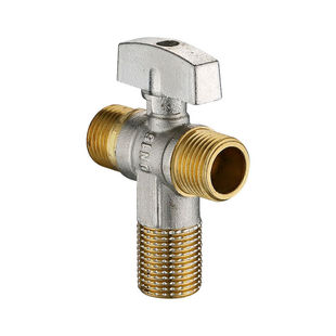 全铜大流量三通角阀一进二出双头出水球芯球阀一分二开关分水阀