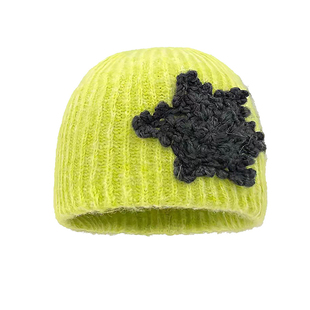 韩系新款时尚钩织雪花毛线针织帽子女秋冬季新款百搭显脸小包头帽