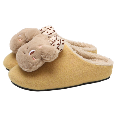 软萌小熊懒人勃肯棉拖鞋冬居家