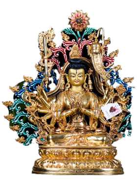 准提铜鎏金彩绘13寸摆件