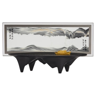 马鹿江雪疏影流沙画高端摆件办公室客厅装饰品纪念品开业高档礼物