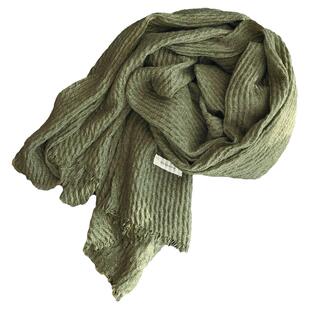 巨柔软素色棉麻围巾女秋冬薄款文艺范复古保暖围脖丝巾披肩纯色