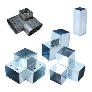 方管连接件固定配件直角转角两通三通免焊护栏链接件栏杆方通三通