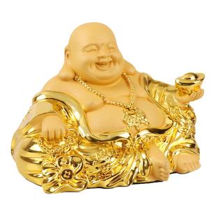 汽车摆件弥勒佛中控台高档男香水车内饰品保平安符车载创意装饰品