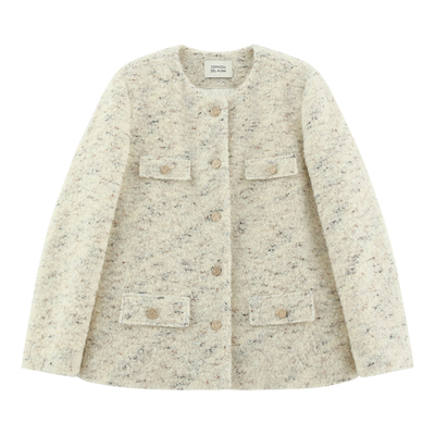 白鹅绒小香风羽绒服外套