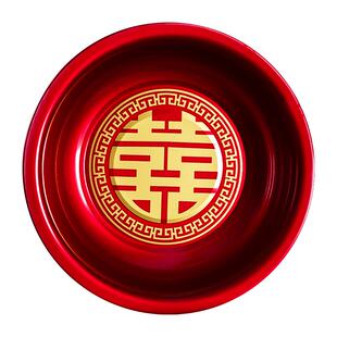 结婚喜盆女方陪嫁洗脸盆新婚礼不锈钢一对红盆子套装婚庆用品大全