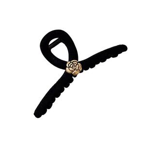 高级感丝绒秋冬发夹女后脑勺盘发抓夹黑鲨鱼夹高级感大号发饰夹子