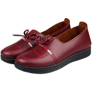 中老年女鞋软底舒适妈妈鞋子春夏秋单鞋老太太防滑老人皮鞋奶奶鞋