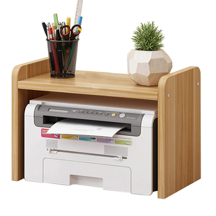 打印机置物架多功能双层收纳整理办公室桌面上小型家用复印机架子