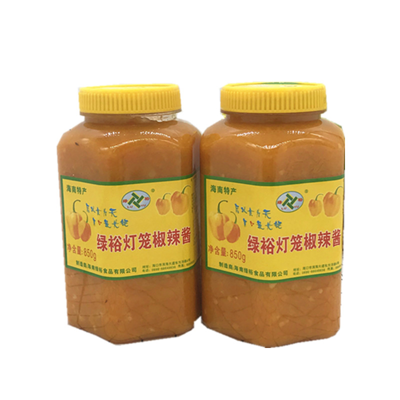 绿裕灯笼椒辣酱850g大桶装 海南特产辣黄灯笼辣椒酱 剁椒鱼头