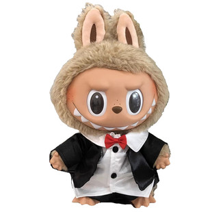 LABUBU搪胶公仔结婚婚纱西装娃衣着替POPMART拉布布玩偶礼服情侣