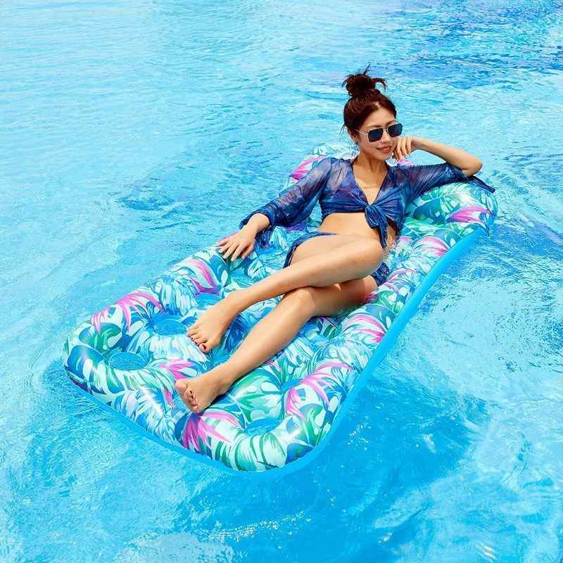 成人水上浮排游泳圈充气浮床泳池气垫躺椅男女戏水玩具洞洞漂浮垫