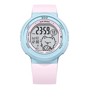正港 线条小猫手表学生儿童女孩初高中只看时间女生高颜值电子表
